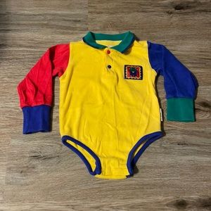 Vintage 90s Gymboree multicolored collared onesie